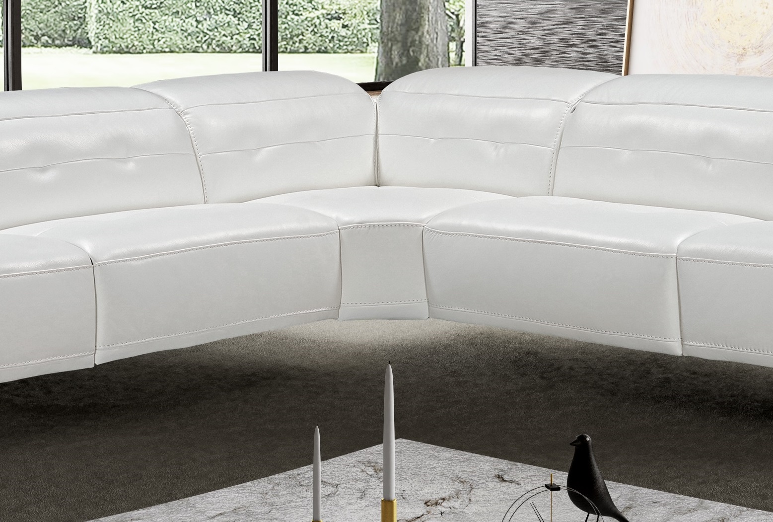 Bellini Modern Living Nicole Sectional White Nicole Wht White